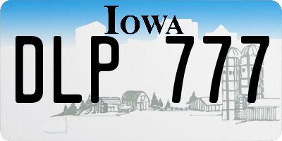 IA license plate DLP777