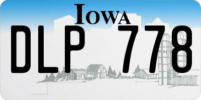 IA license plate DLP778