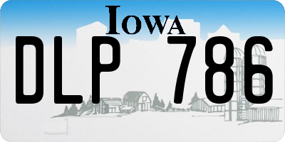 IA license plate DLP786