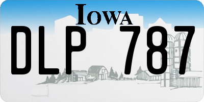 IA license plate DLP787