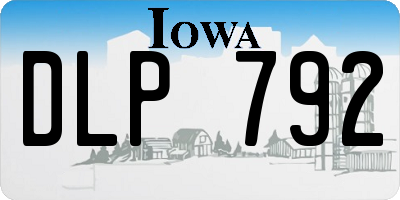 IA license plate DLP792