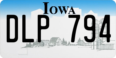 IA license plate DLP794
