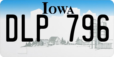 IA license plate DLP796