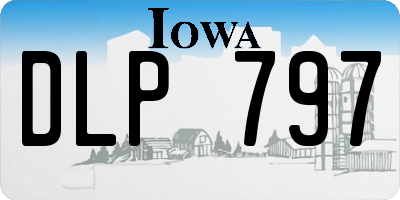 IA license plate DLP797