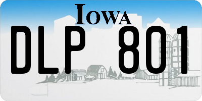 IA license plate DLP801