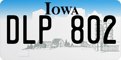 IA license plate DLP802