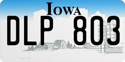 IA license plate DLP803