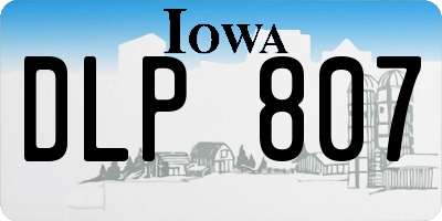 IA license plate DLP807