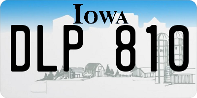 IA license plate DLP810