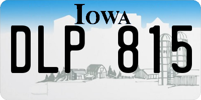 IA license plate DLP815