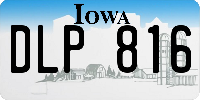 IA license plate DLP816