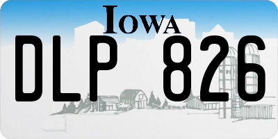 IA license plate DLP826
