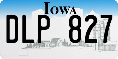 IA license plate DLP827