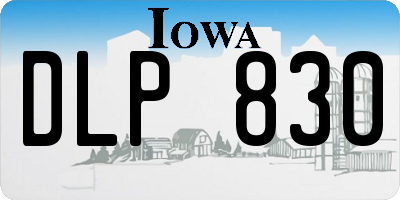 IA license plate DLP830