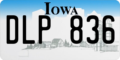 IA license plate DLP836
