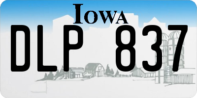 IA license plate DLP837