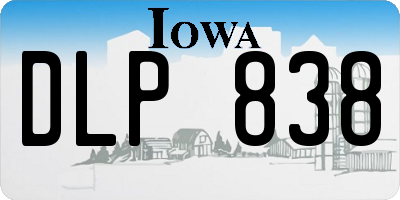 IA license plate DLP838