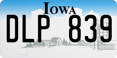 IA license plate DLP839