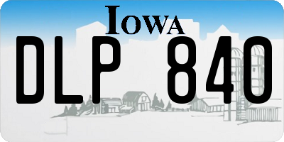 IA license plate DLP840