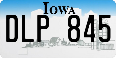 IA license plate DLP845