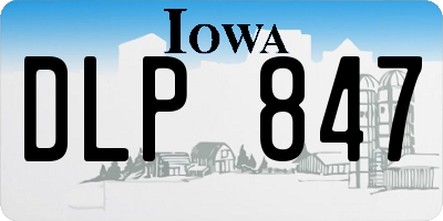 IA license plate DLP847