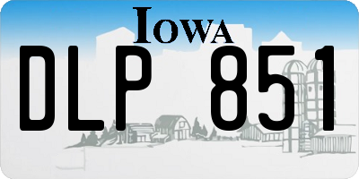 IA license plate DLP851
