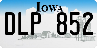 IA license plate DLP852