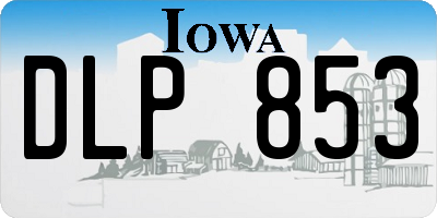 IA license plate DLP853