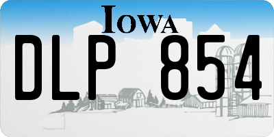 IA license plate DLP854