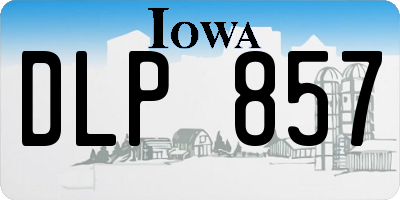 IA license plate DLP857