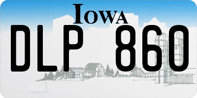 IA license plate DLP860
