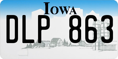 IA license plate DLP863