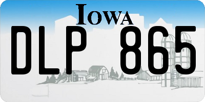IA license plate DLP865