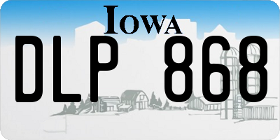 IA license plate DLP868
