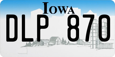 IA license plate DLP870