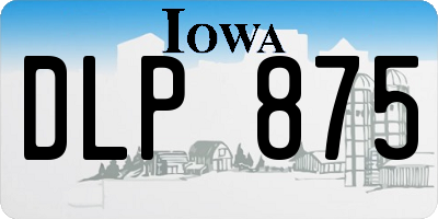 IA license plate DLP875
