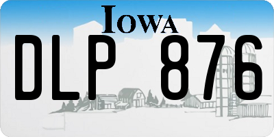 IA license plate DLP876