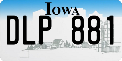 IA license plate DLP881