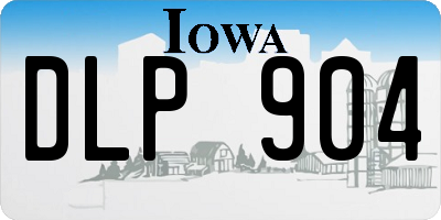 IA license plate DLP904
