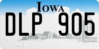 IA license plate DLP905