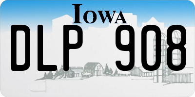 IA license plate DLP908