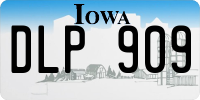 IA license plate DLP909