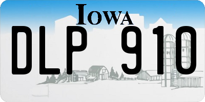 IA license plate DLP910