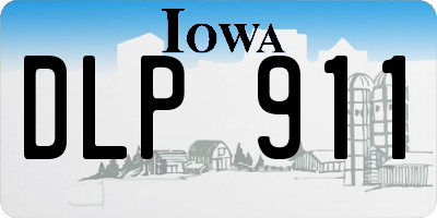 IA license plate DLP911