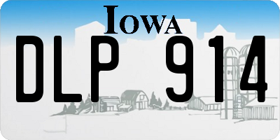 IA license plate DLP914