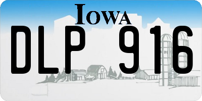 IA license plate DLP916