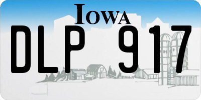 IA license plate DLP917