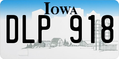 IA license plate DLP918
