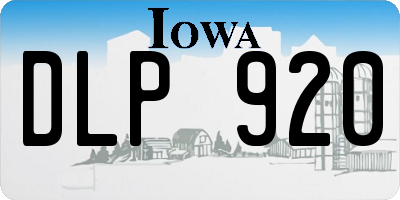 IA license plate DLP920