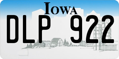 IA license plate DLP922